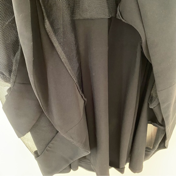 Ralph Lauren Black Tiered Mesh Faux Wrap Dress - Picture 5 of 15